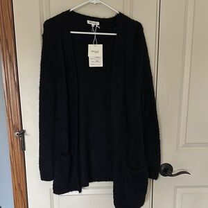 Miracle Black Knit Cardigan Sweater